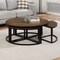 Alaterre Furniture Arcadia Acacia Wood 42" Round Coffee Table with Nesting Tables, Antiqued Mocha ANAR1275 - alternate 6